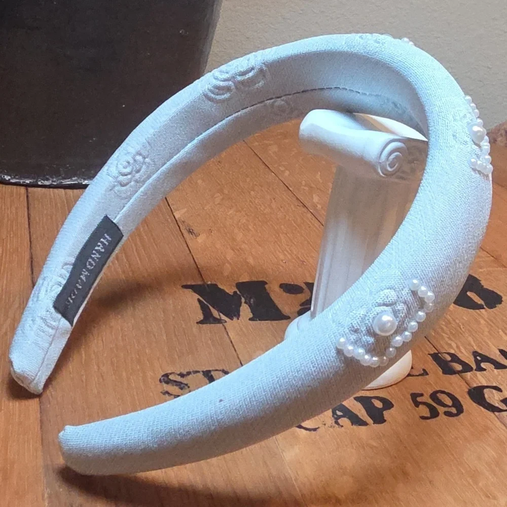 New Pearl Embellished Jeweled  Headband Romantic Feminine Luxe Bridal